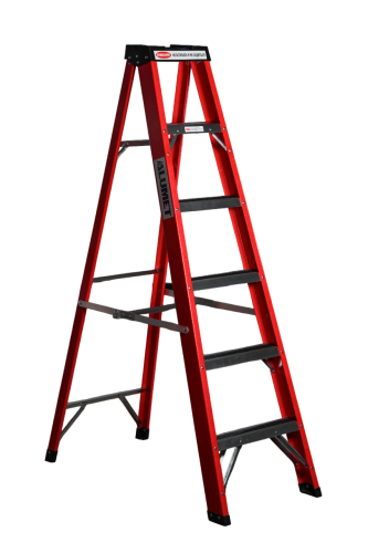 Стремянка SF1005 стеклопластиковая 5 ст. с органайзером АЛЮМЕТ