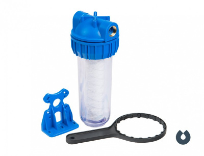 Магистральный фильтр колба 10" CFC-10K 1" с картриджем SC-10W (5мкм) Unipump