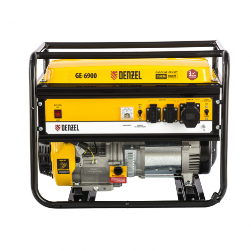 Генератор бензиновый Denzel GE 6900 5,0 кВт, 5500ВА,  ручной стартер