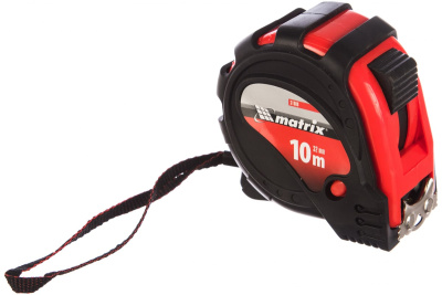 Рулетка Status magnet 3 fixations, 10 м х 32 мм, обрезиненный корпус, зацеп с магнитом MATRIX 31000