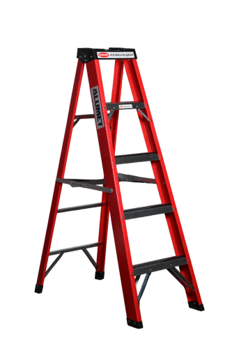 Стремянка SF1004 стеклопластиковая 4 ст. с органайзером АЛЮМЕТ