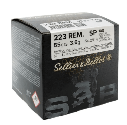 Патрон SB 223Rem SP Чехия 3.6gr ( BULK PACKING BOX )