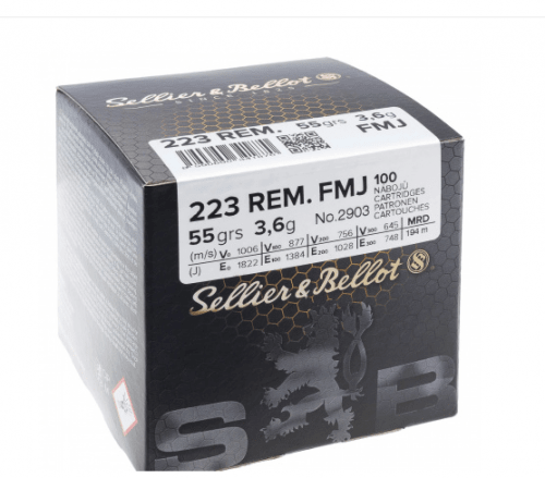 Патрон SB 223 Rem FMJ Чехия 3.6gr ( BULK PACKING BOX ) 100шт