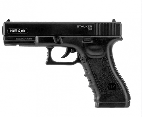 Пистолет пневмат.Stalker S17 (аналог "Glock17") к.4,5мм, пластик, 120 м/с, черный, картон.кор