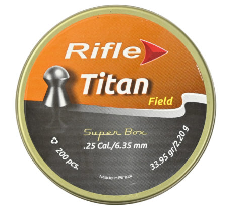 Пуля пневм. RIFLE Field Series Titan 6,35 мм. 2,2 гр. (200 шт. в банке) 