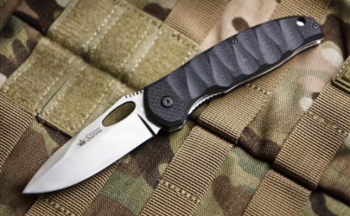 Нож ГЕРОЙ 440C S G10-BH (Сатин, G10 черная ручка) Кизляр Экстрим