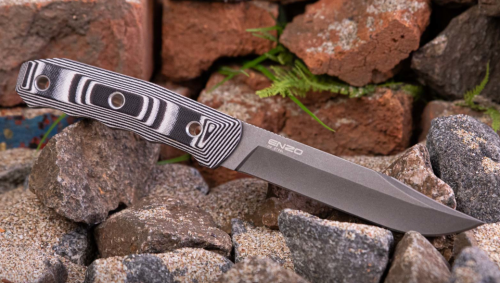 Нож турист. ЭНЦО D2 TW G10-BWH KS (ТакВош, G10 Черно-белая ручка, Kydex Sheath) Кизляр Экстрим