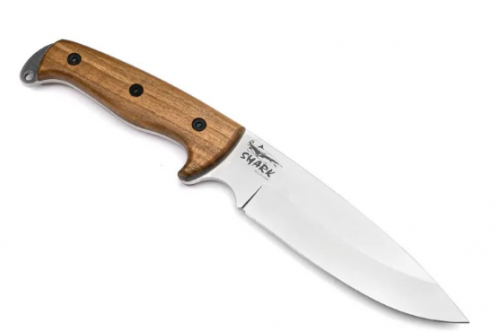 Нож АКУЛА AUS-8 SW WH LS (Ручка из ореха, Кожаные ножны)Кизляр Экстрим