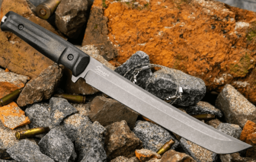 Нож СЕНСЕЙ AUS-8 TW BKH PS (Рукоятка из черного кратона, полиамидные ножны) Кизляр Экстрим