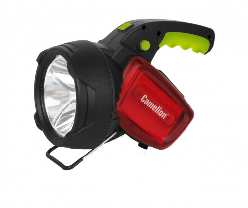 Аккумуляторный фонарь Камелион LED56334 карбон, 3W CREE+12LED+12redLED, 5В 4А-ч, пластик, коробка