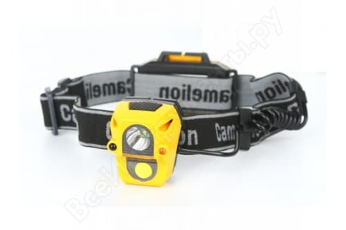 Фонарь налобный Камелион LED 5376 COB, сенсор, 6 реж, 3XLR03 в компл, пласт, откр. блист