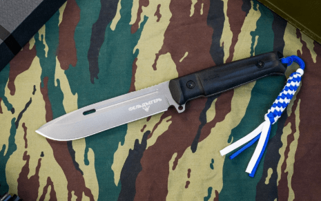 Нож Шторм AUS-8 TW BKH (черная рукоятка из кратона, черные ножн) )Кизляр Экстрим