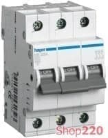 Трехфазный автоматический выключатель 10 А, уставка С, MC310A Hager - фото 13750