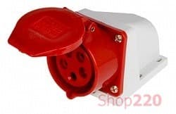 Силовая розетка 32А, 380В, 5 полюсов, стационарная, e.socket.pro.5.32 - фото 40215