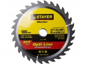 STAYER Opti Line 185 x 20мм 30Т, диск пильный по дереву, оптимальный рез