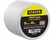STAYER FIBER-Tape, 10 см х 45 м, 3 х 3 мм, самоклеящаяся серпянка, Professional (1246-10-45)