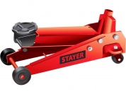 STAYER R-28 RED FORCE, 2 т, 130 - 350 мм, подкатной домкрат для легковых а/м, Professional (43153-2)
