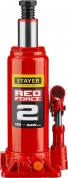 STAYER RED FORCE, в кейсе, 2 т, 181 - 345 мм, бутылочный гидравлический домкрат, Professional (43160-2-K)