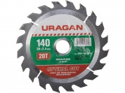 URAGAN Optimal cut 140х20мм 20Т, диск пильный по дереву