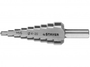 STAYER 4-20 мм, 9 ступеней, сталь HSS, ступенчатое сверло (29660-4-20-9)