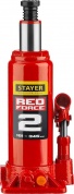 STAYER RED FORCE, 2 т, 181 - 345 мм, бутылочный гидравлический домкрат, Professional (43160-2)