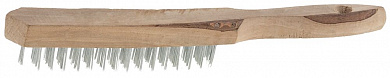 Купить ТЕВТОН 4 ряда, деревянная рукоятка, стальная, щетка проволочная (3503-4) в интернет-магазине zubr-vrn в Воронеже