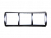 СВЕТОЗАР Гамма, горизонтальная, цвет светло-серый металлик, тройная, накладная панель (SV-54148-SM)