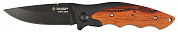 ЗУБР Стрелец, 185 мм, лезвие 80 мм, металлическая рукоятка, с деревянными вставками, складной нож (47711)