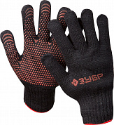 ЗУБР L-XL, трикотажные, покрытие ПВХ (точка), утеплённые перчатки (11462-XL)