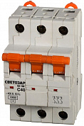 СВЕТОЗАР ВА-100, 3P, 40А, C, 10кА, автоматический выключатель (SV-49073-40-C)