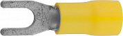 СВЕТОЗАР 4 - 6 мм2, желтый, 10 шт, d 4 мм, изолированный наконечник с вилкой для многожильного кабеля (49420-60)