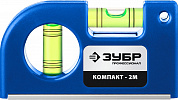 ЗУБР КОМПАКТ - 2М, 85 мм, магнитный компактный уровень, Профессионал (34551)