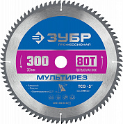 ЗУБР Мультирез, 300 x 30 мм, 80Т, пильный диск по алюминию, Профессионал (36907-300-30-80)