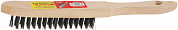 STAYER 3 ряда, деревянная рукоятка, стальная, щетка проволочная (35020-3)