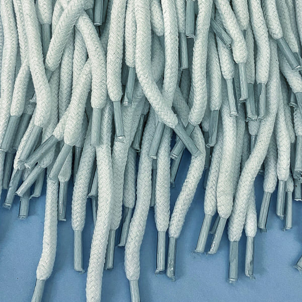 Шнурки круглые белые х/б, 150 см