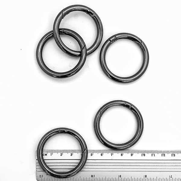 Карабин кольцо черный никель, 38 мм металл