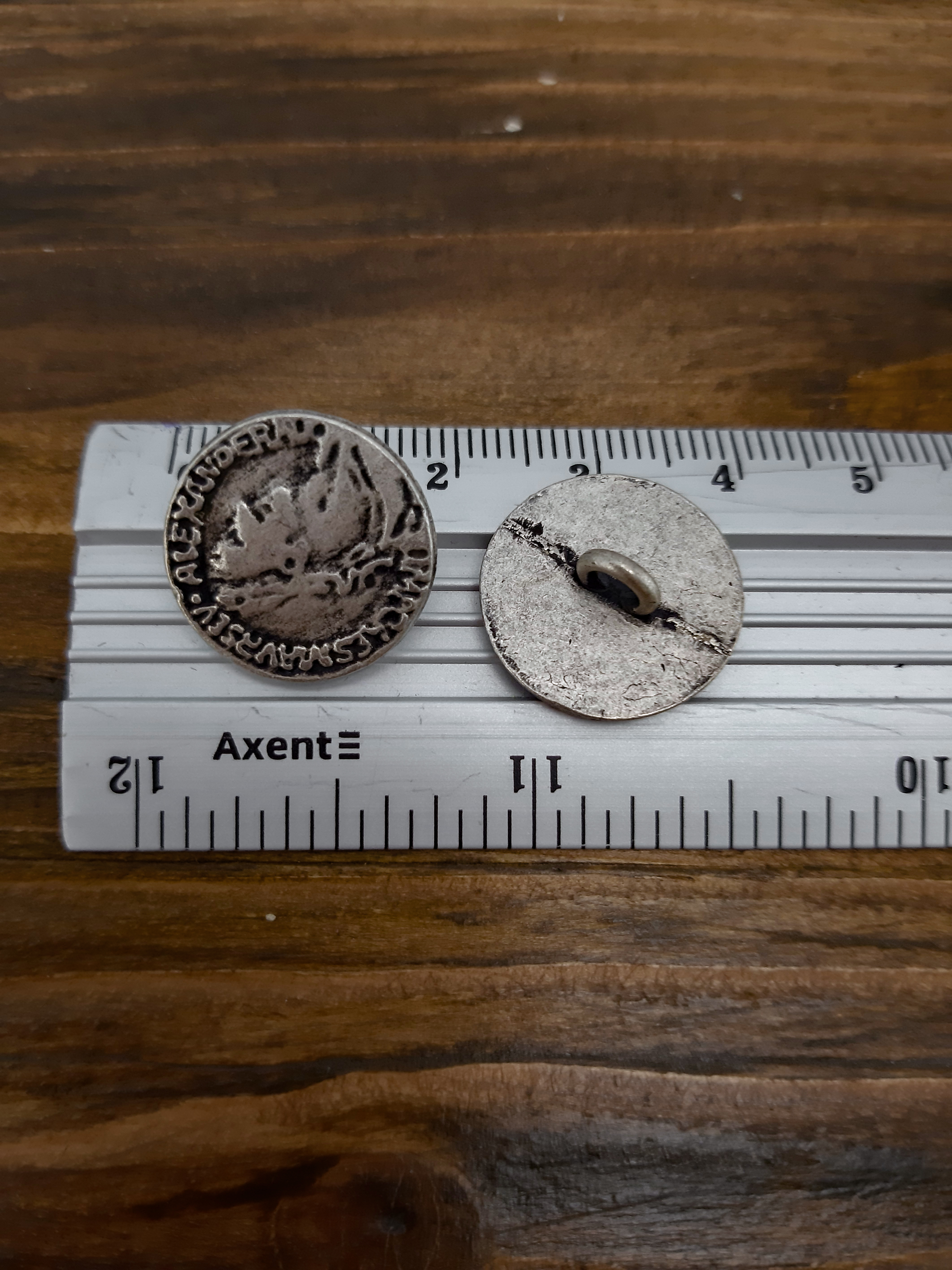 пуговица F L28/ножка, метал старое серебро, Aleksander, антим.уп.50 шт