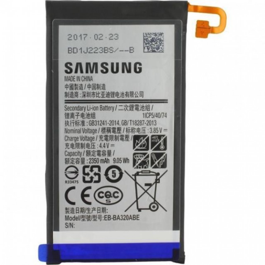 Battery ORG Samsung A320 A3 2017 2350mAh EB-BA320ABE Akumulators ORG Samsung A320 A3 2017 2350mAh EB-BA320ABE