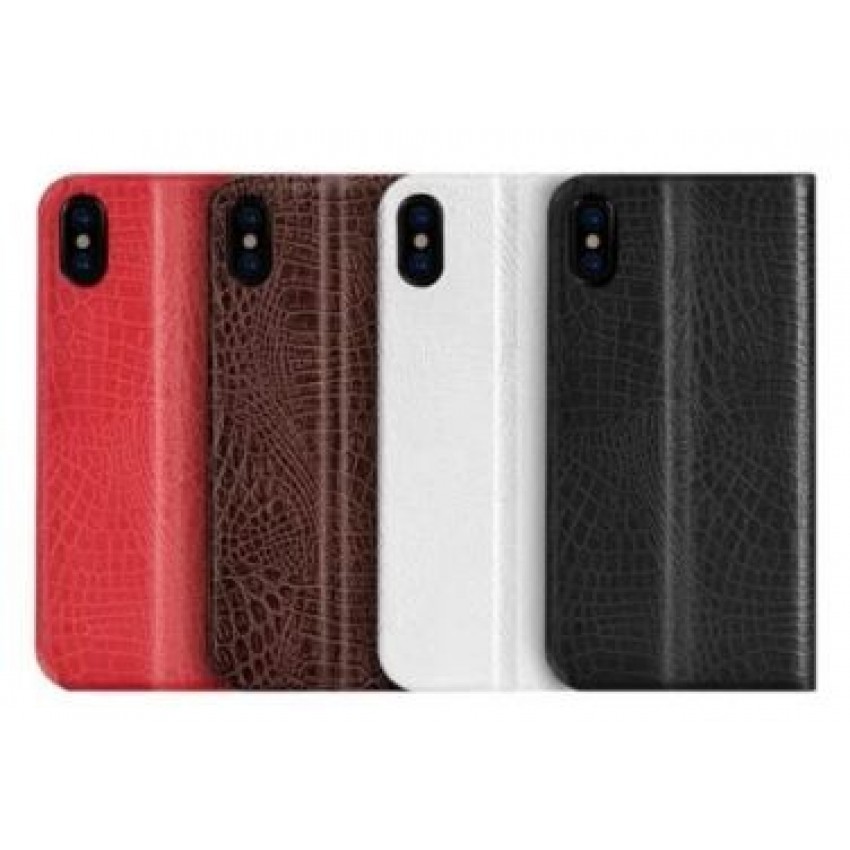 Case leather Ādas korpuss Hoco Orden Series Apple iPhone X / XS balts