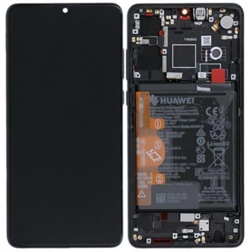LCD screen Huawei P30 with touch screen with frame and battery black original (service pack) LCD screen Huawei P30 with touch screen with frame and battery black original (service pack)