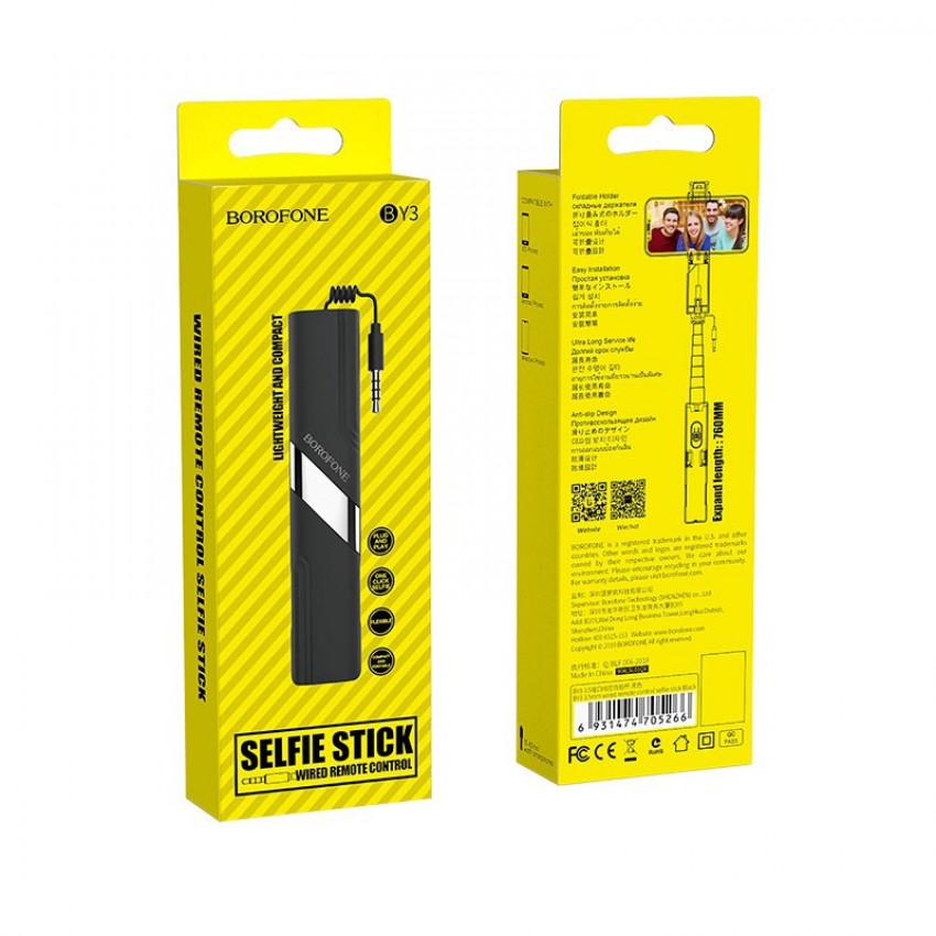 Selfie stick BOROFONE BY3 pink Selfie stick BOROFONE BY3 pink