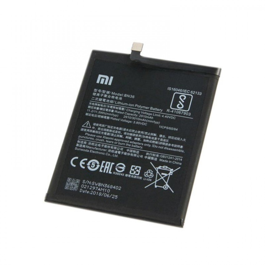 Battery ORG Xiaomi Redmi Mi A2/Mi 6X 3010mAh BN36 Akumulators ORG Xiaomi Redmi Mi A2 / Mi 6X 3010mAh BN36