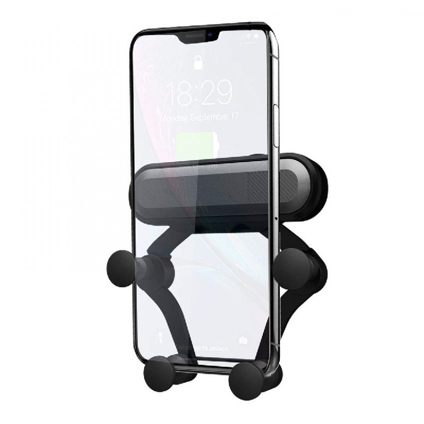 Universal car phone holder Omega (4.7 - 6.5 inches) for using on ventilation grille, black Universal car phone holder Omega (4.7 - 6.5 inches) for using on ventilation grille, black