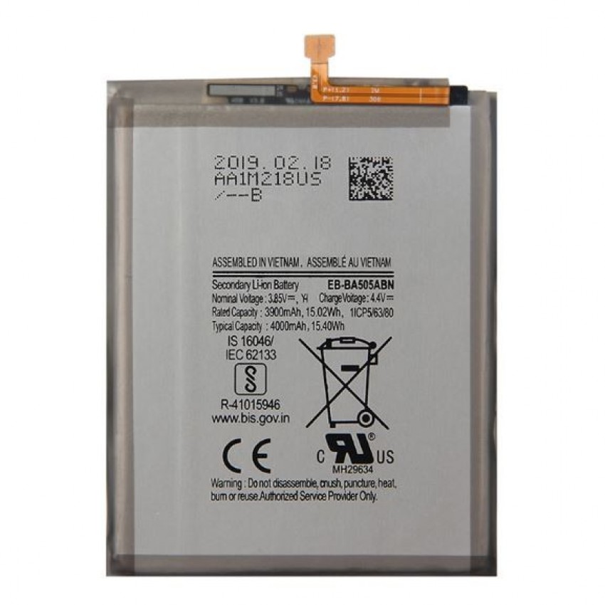 Battery ORG Samsung A505 A50 2019/A305 A30 2019 4000mAh EB-BA505ABU Akumulators ORG Samsung A505 A50 2019 / A305 A30 2019 4000mAh EB-BA505ABU