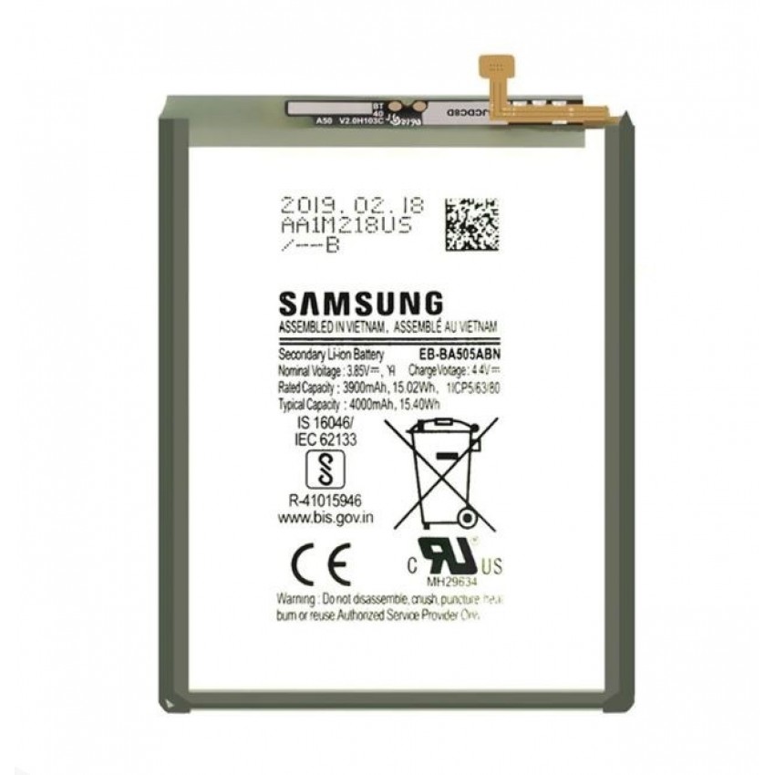 Battery original Samsung A505 A50 2019/A305 A30 2019 4000mAh EB-BA505ABU (service pack) Akumulators oriģinālais Samsung A505 A50 2019/A305 A30 2019 4000mAh EB-BA505ABU (service pack)
