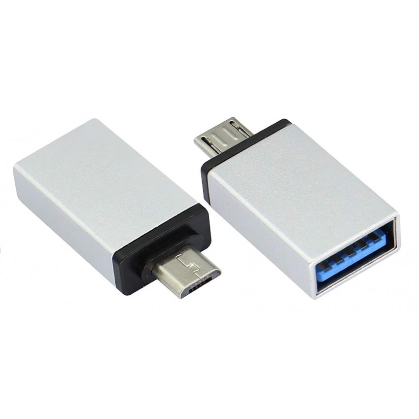 Adapter from MicroUSB to USB (OTG) aliuminum Adapteris no Micro USB uz USB (OTG) alumīnija