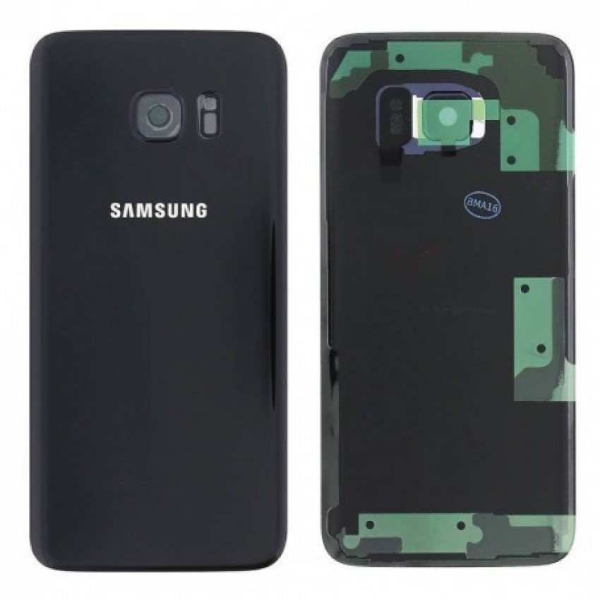 Back cover for Samsung G935F S7 Edge black original (used Grade C) Samsung G935F S7 Edge melns oriģināls aizmugurējais vāciņš (lietots C pakāpe)