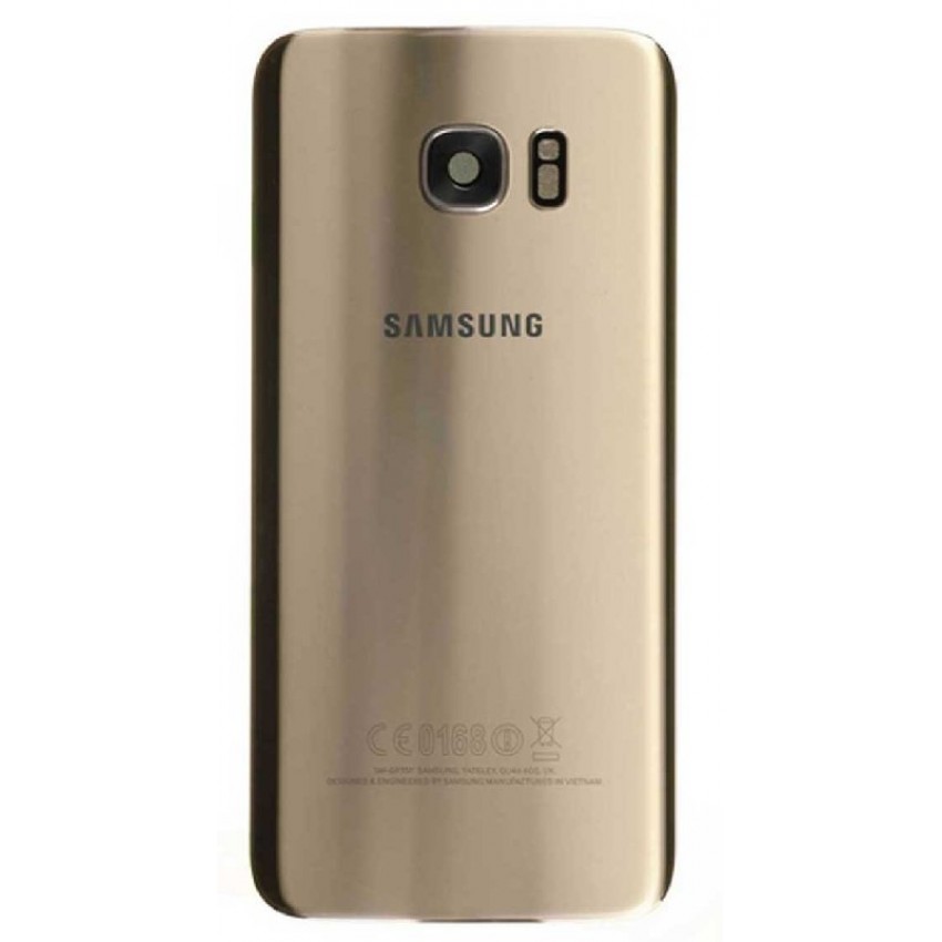 Back cover for Samsung G935F S7 Edge gold Platinum original (used Grade C) Samsung G935F S7 Edge zelta Platinum oriģināls aizmugurējais vāciņš (lietots C pakāpe)