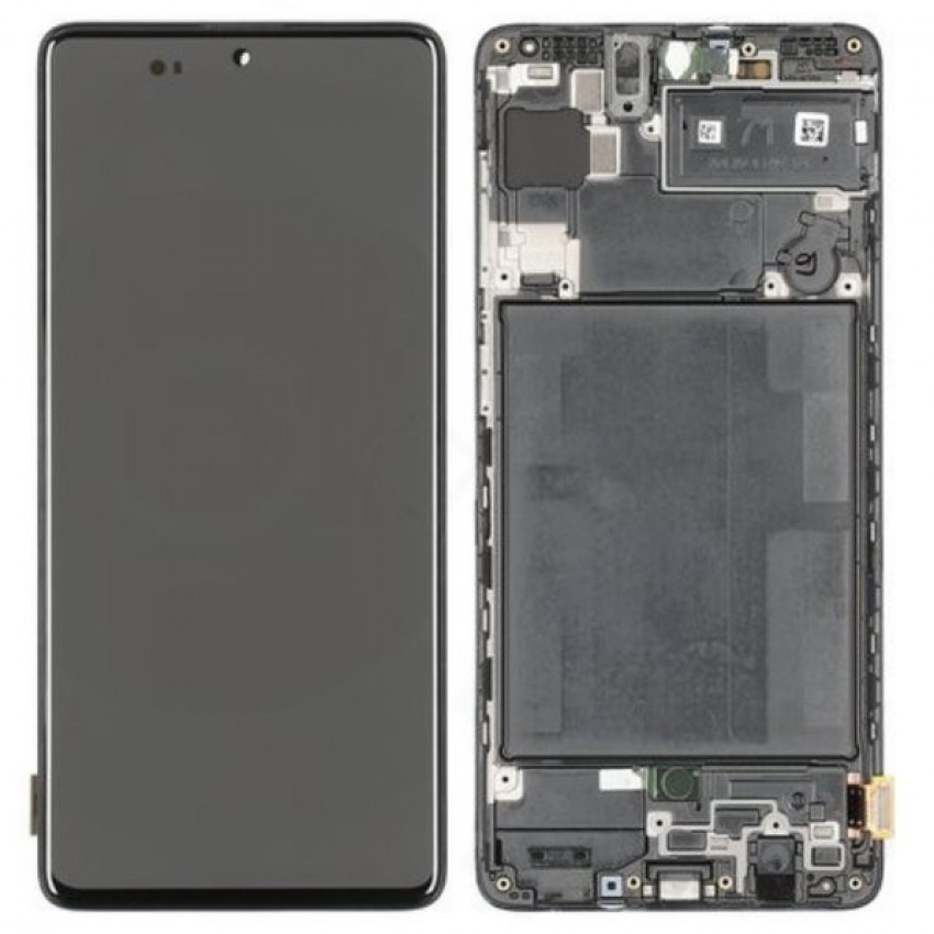 LCD screen Samsung A715 A71 2020 with touch screen and frame black original (service pack) LCD screen Samsung A715 A71 2020 with touch screen and frame black original (service pack)