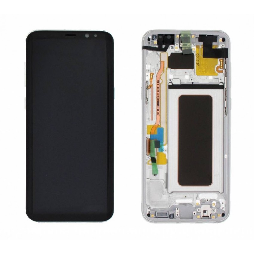 LCD screen Samsung G955F S8 Plus with touch screen and frame silver original (used Grade A) LCD screen Samsung G955F S8 Plus with touch screen and frame silver original (used Grade A)